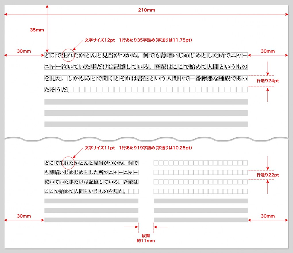 具体的なA4判レイアウトの例